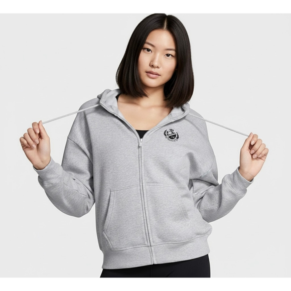 PINK Victoria's Secret heather Gray Hoodie 2xl plus size - Picture 2 of 2